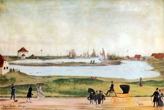 Krudttårnet og pramhavnen, 1837